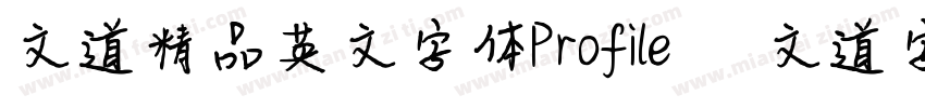 文道精品英文字体Profile   文道字库字体转换